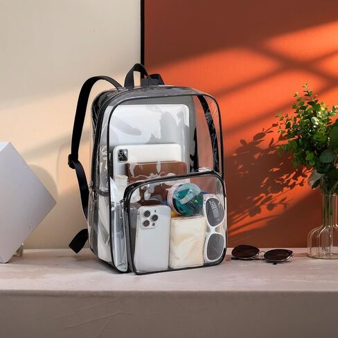 Clear Backpack for Stadium Events See Through Backpack Medium Transparent Bag for Women Heavy Duty Wide Straps in Saudi Arabia
