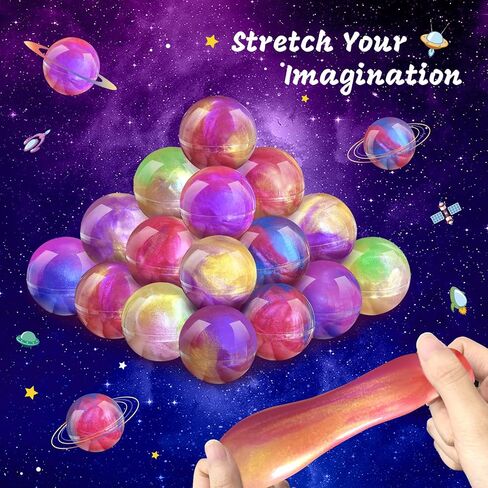 Galaxy Slime Party Favors for Kids 36 Pack Slime Balls DIY Stress Relief Putty Toy Stretchy & Non-Sticky Christmas Easter Birthday Party Supplies Goodie Bag Stuffer Classroom Reward for Girls Boys in Saudi Arabia