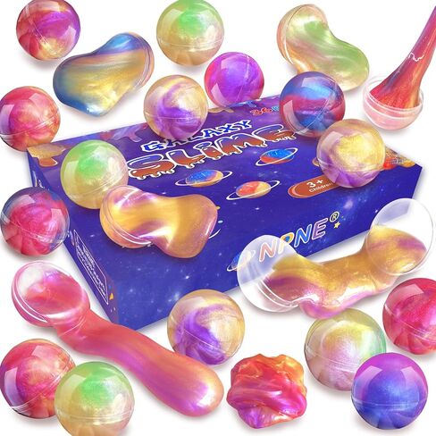 Galaxy Slime Party Favors for Kids 36 Pack Slime Balls DIY Stress Relief Putty Toy Stretchy & Non-Sticky Christmas Easter Birthday Party Supplies Goodie Bag Stuffer Classroom Reward for Girls Boys in Saudi Arabia