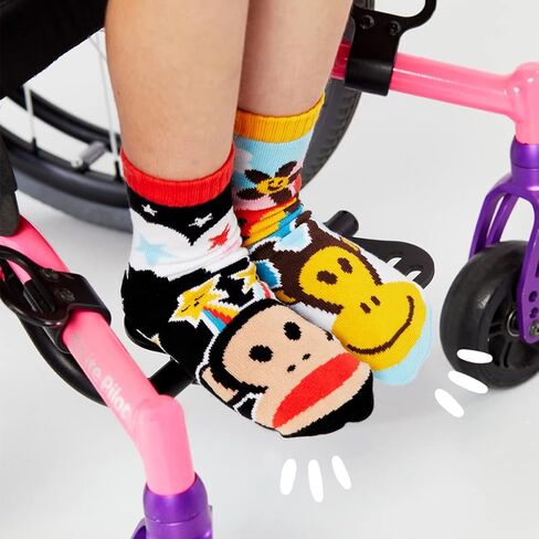 Pals - Paul Frank Retro Mismatched Kids Socks, 90s Limited Edition Novelty Gift for Boys and Girls, Soft, Cozy, Cotton Pairs in Saudi Arabia