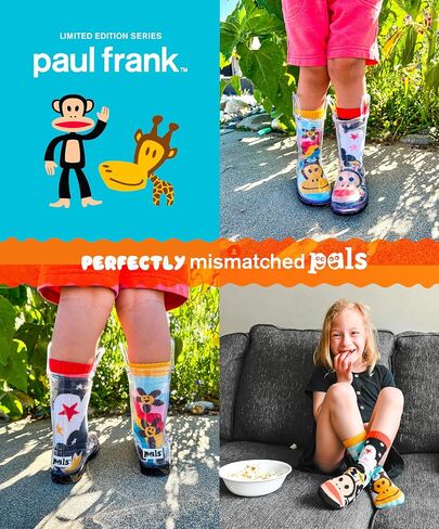 Pals - Paul Frank Retro Mismatched Kids Socks, 90s Limited Edition Novelty Gift for Boys and Girls, Soft, Cozy, Cotton Pairs in Saudi Arabia