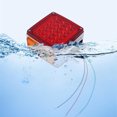 2X العنبر + الأحمر 39-LED مربع الركيزة جبل درابزين مزدوج الوجه وقف بدوره إشارة أضواء خلفية مصابيح لشاحنة مقطورة 12/24 فولت in Kuwait