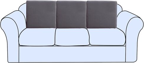 أغطية وسائد الأريكة أغطية وسائد أريكة من نسيج Dralon أكثر سمكًا ونعومة، أغطية مقاعد أريكة كبيرة قابلة للتمدد للغاية أغطية أريكة للأريكة المقسمة (3 قطع، رمادي) in Kuwait