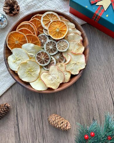 4.2oz ورق مجفف لعيد الميلاد، ورق مجفف برائحة الحمضيات مع شرائح البرتقال المجففة، وشرائح التفاح المجفف، وشرائح الليمون المجفف، ومزهرية عيد الميلاد المزخرفة وديكور حشو الوعاء للعطور المنزلية، والكيس، والخريف، والشتاء in Kuwait