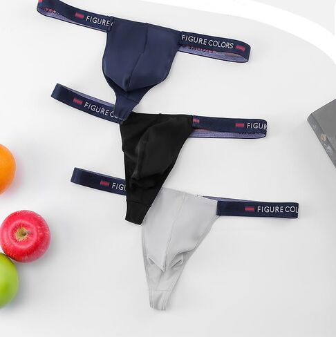 Men's 3-Pack Soft Stretch Thong Sexy Low rise Fasion T-Back Breathable in Saudi Arabia
