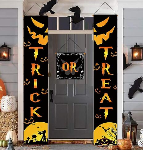 Halloween Decorations Outdoor, Hocus Pocus Decorations, Halloween Porch Decorations Outdoor with 3D Bats Trick or Treat & Hocus Pocus Banners Decor for Halloween Hocus Pocus Porch Decor Party Supplies in Saudi Arabia
