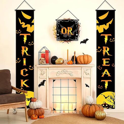 Halloween Decorations Outdoor, Hocus Pocus Decorations, Halloween Porch Decorations Outdoor with 3D Bats Trick or Treat & Hocus Pocus Banners Decor for Halloween Hocus Pocus Porch Decor Party Supplies in Saudi Arabia