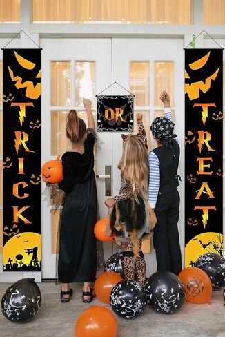 Halloween Decorations Outdoor, Hocus Pocus Decorations, Halloween Porch Decorations Outdoor with 3D Bats Trick or Treat & Hocus Pocus Banners Decor for Halloween Hocus Pocus Porch Decor Party Supplies in Saudi Arabia