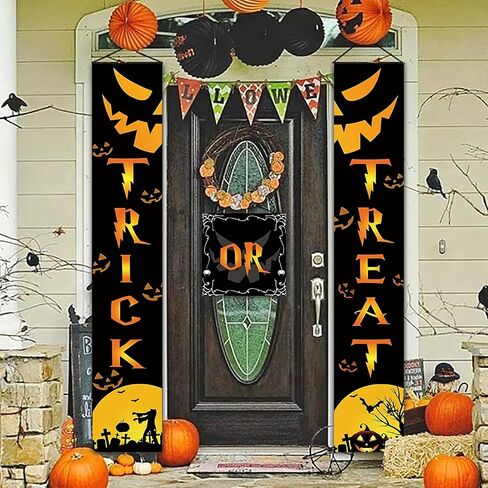Halloween Decorations Outdoor, Hocus Pocus Decorations, Halloween Porch Decorations Outdoor with 3D Bats Trick or Treat & Hocus Pocus Banners Decor for Halloween Hocus Pocus Porch Decor Party Supplies in Saudi Arabia