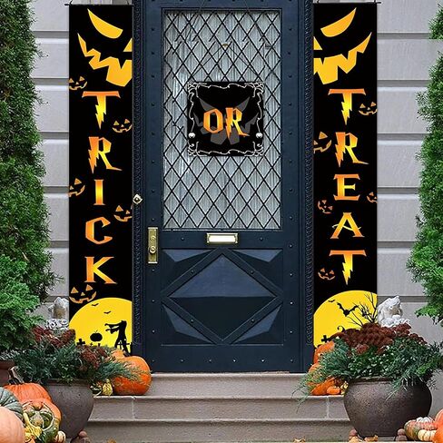 Halloween Decorations Outdoor, Hocus Pocus Decorations, Halloween Porch Decorations Outdoor with 3D Bats Trick or Treat & Hocus Pocus Banners Decor for Halloween Hocus Pocus Porch Decor Party Supplies in Saudi Arabia