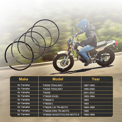 STD 67 مللي متر مجموعة حلقات المكبس 15A-11605-00-00 لياماها TW200 1989-2023 YTM200 1983-1989 in Kuwait