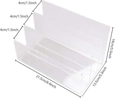 LANIAKEA 2 قطعة منظم ملفات أكريليك 3 أقسام حامل ملفات أكريليك، منظم ملفات شفاف للأظرف والبريد والإلكترونيات in Kuwait