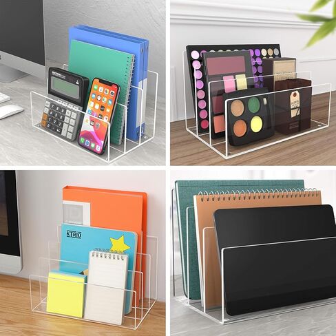 LANIAKEA 2 قطعة منظم ملفات أكريليك 3 أقسام حامل ملفات أكريليك، منظم ملفات شفاف للأظرف والبريد والإلكترونيات in Kuwait