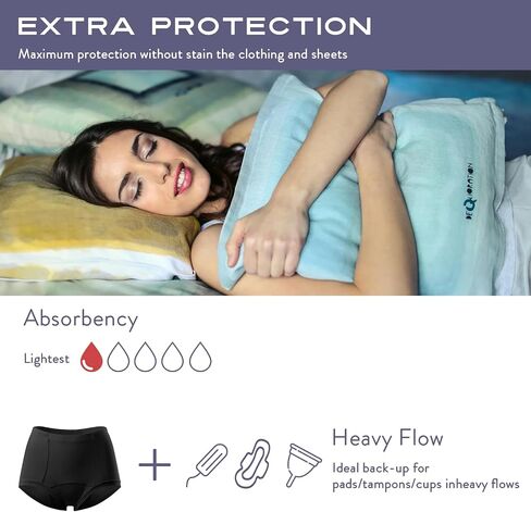 SABLIER Underwear for Women, Heavy Flow Leakproof Panties, Reusable, High-Waisted, Full Coverage, Sleep & Postpartum Support in Saudi Arabia