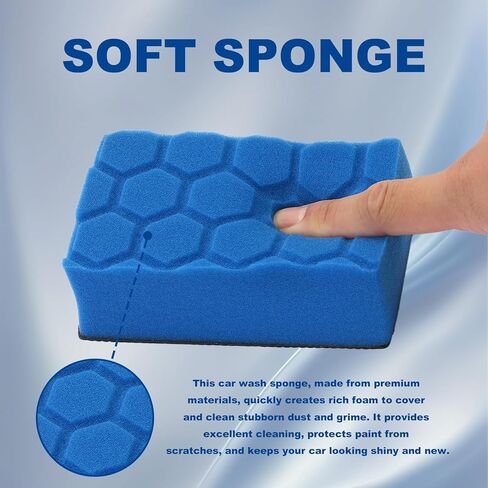 وسادات ألواح الطين الاصطناعية - إسفنجة ألواح الطين لتفصيل السيارة من XINDELL، وسادات تطبيق يدوية متوسطة القطع، وسادات تنظيف السيارة 2 في 1 قابلة لإعادة الاستخدام وقابلة للغسل للتفصيل in Kuwait