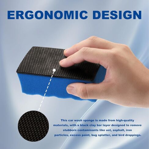 وسادات ألواح الطين الاصطناعية - إسفنجة ألواح الطين لتفصيل السيارة من XINDELL، وسادات تطبيق يدوية متوسطة القطع، وسادات تنظيف السيارة 2 في 1 قابلة لإعادة الاستخدام وقابلة للغسل للتفصيل in Kuwait