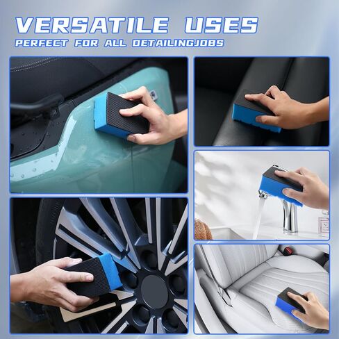 وسادات ألواح الطين الاصطناعية - إسفنجة ألواح الطين لتفصيل السيارة من XINDELL، وسادات تطبيق يدوية متوسطة القطع، وسادات تنظيف السيارة 2 في 1 قابلة لإعادة الاستخدام وقابلة للغسل للتفصيل in Kuwait