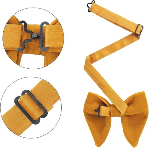 Men's Velvet Pre-Tied Bow Tie Solid Color Pocket Square Set for Business Formal in Saudi Arabia
