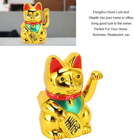 Lucky Solar Fortune Cat, Solar Powered Cute Waving Cat with 4 Inch Waving Arm for Home (White MLY23056 1) in Saudi Arabia
