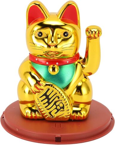 Lucky Solar Fortune Cat, Solar Powered Cute Waving Cat with 4 Inch Waving Arm for Home (White MLY23056 1) in Saudi Arabia