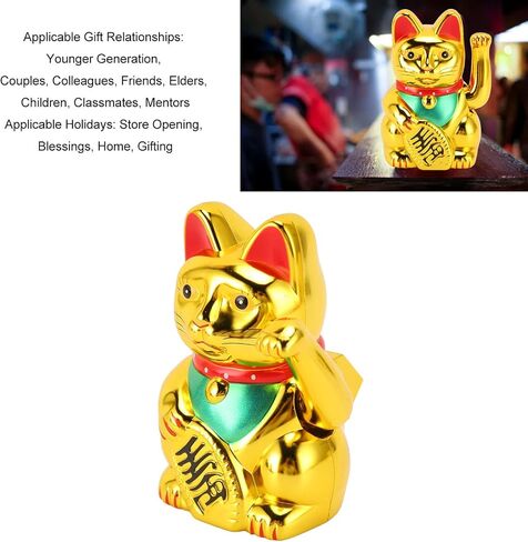 Lucky Solar Fortune Cat, Solar Powered Cute Waving Cat with 4 Inch Waving Arm for Home (White MLY23056 1) in Saudi Arabia