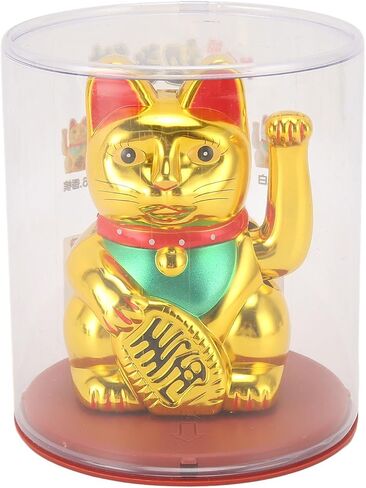 Lucky Solar Fortune Cat, Solar Powered Cute Waving Cat with 4 Inch Waving Arm for Home (White MLY23056 1) in Saudi Arabia