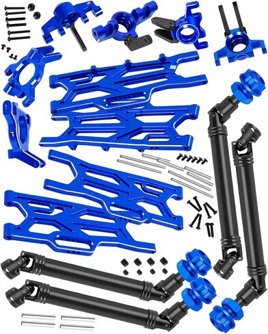 RC Upgrades Part for 1/10 Kraton 4x4 4S V2 BLX,Outcast 4X4 4S V2 BLX,Steel #45 Driveshafts,Alloy Front Rear Suspension Arms,Steering Blocks,Caster Blocks,Stub Axle Carriers w/Hex,Navy Blue in Kuwait