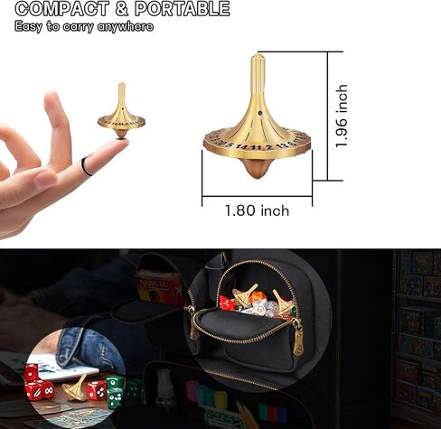 CZYY D20 Spin Top Dice - 3D Printed Spinning Top Dice, Unique D20 Gaming Dice, EDC Fidget Dice, Desk Toy, DND Gift & Accessories for Tabletop RPG Gamer (Silver D20) in Saudi Arabia