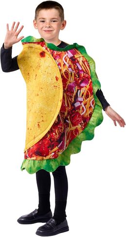 Spooktacular Creations Taco Costume Kids, Unisex Outfit Food Costume for Child Teens Halloween Dress up Cosplay Party in Saudi Arabia