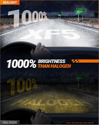 مصابيح الضباب SEALIGHT H10 9145 9140 LED أو DRL، 18000LM 1000% فائقة السطوع، مروحة تبريد 12000 دورة في الدقيقة، تصميم حقيقي 1:1، 6500K أبيض H10/9145/9140 مصابيح ضباب، IP68 مقاومة للماء، حزمة من 2 in Saudi Arabia