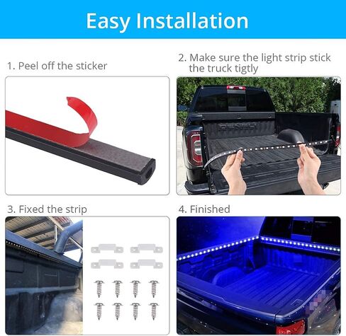 2 قطعة 60 بوصة RGB LED طقم شريط إضاءة لسرير الشاحنة مع وظيفة تنشيط الصوت لشاحنة سرير قارب بضائع بيك اب RV SUV مقاوم للماء IP67 طقم إضاءة الباب الخلفي ضوء قوارب 12 فولت والمزيد in Saudi Arabia