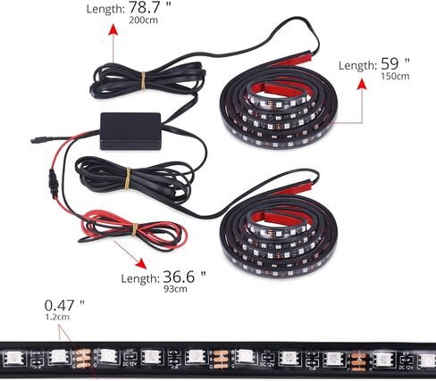 2 قطعة 60 بوصة RGB LED طقم شريط إضاءة لسرير الشاحنة مع وظيفة تنشيط الصوت لشاحنة سرير قارب بضائع بيك اب RV SUV مقاوم للماء IP67 طقم إضاءة الباب الخلفي ضوء قوارب 12 فولت والمزيد in Saudi Arabia