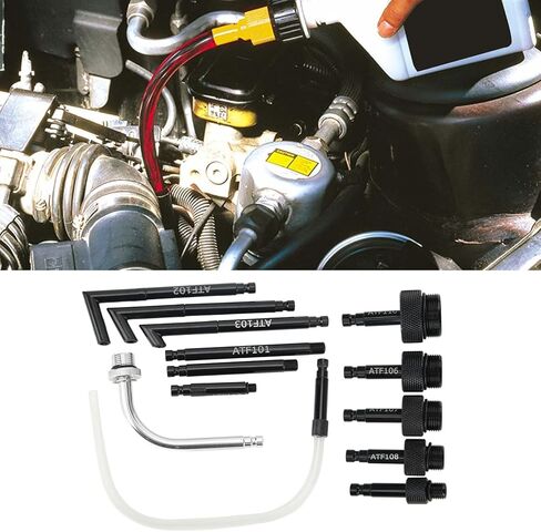 محول تعبئة السوائل، محول تعبئة زيت محول ATF 13 قطعة، محول تعبئة زيت السوائل، مجموعة أدوات موصل إعادة تعبئة الزيت مع صندوق تخزين لسيارات فورد، Adn، Kia in Kuwait