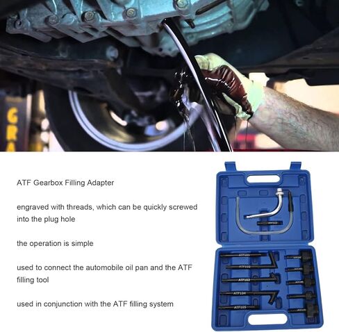 محول تعبئة السوائل، محول تعبئة زيت محول ATF 13 قطعة، محول تعبئة زيت السوائل، مجموعة أدوات موصل إعادة تعبئة الزيت مع صندوق تخزين لسيارات فورد، Adn، Kia in Kuwait