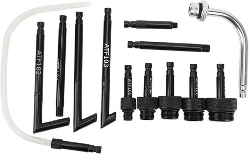 محول تعبئة السوائل، محول تعبئة زيت محول ATF 13 قطعة، محول تعبئة زيت السوائل، مجموعة أدوات موصل إعادة تعبئة الزيت مع صندوق تخزين لسيارات فورد، Adn، Kia in Kuwait