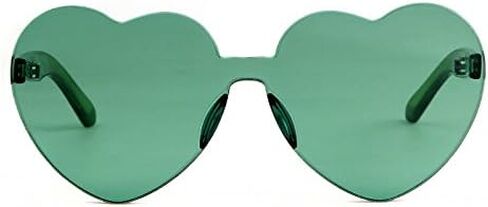 نظارات شمسية على شكل قلب من GIFIORE للنساء، نظارات شمسية لطيفة بدون إطار على شكل قلب، ظلال ألوان الحلوى in Saudi Arabia