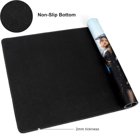 Playmat 24" x 14" Game Mats Tabletop Magic for MTG/TCG Cards, Trading Card Game Playing Stitched Play Mats Commander Deck Gaming Desk Mat Card Gameplay Mats - Necromancer and Amulet of Soul in Kuwait