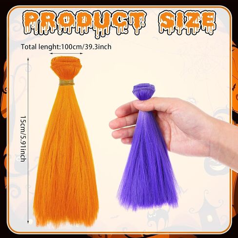 Knitgrip 12 Pack Doll Hair Wefts Straight Synthetic 5.91 Inch Doll Wig Faux Hair Extensions 6 Colors DIY High Temperature Fiber Hair Crafts for Doll Making Figurine Wigs Rerooting Crafting Art in Saudi Arabia