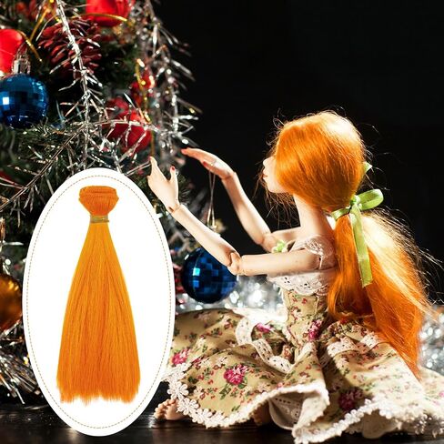 Knitgrip 12 Pack Doll Hair Wefts Straight Synthetic 5.91 Inch Doll Wig Faux Hair Extensions 6 Colors DIY High Temperature Fiber Hair Crafts for Doll Making Figurine Wigs Rerooting Crafting Art in Saudi Arabia