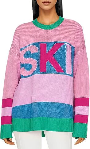 Oversized Sweater for Women Fall Fashion 2024 Crewneck Long Sleeve Ski Pullover Sweaters S-2XL in Saudi Arabia