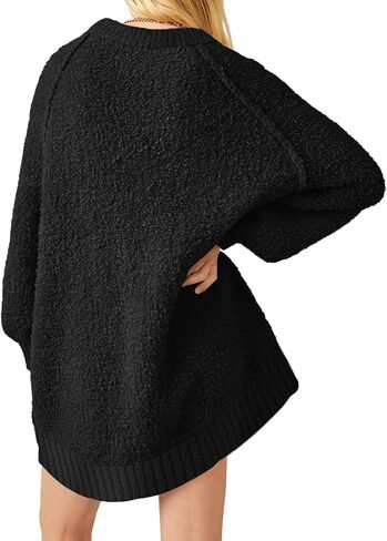 Saodimallsu Womens Oversized Sweater 2024 Fall Trendy Fuzzy Crew Neck Long Sleeve Casual Tunic Sweaters in Saudi Arabia