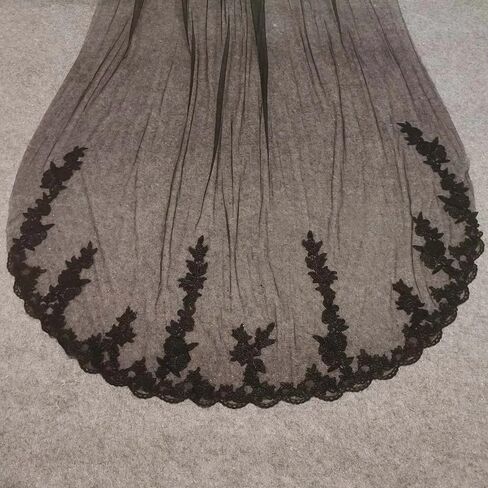 Stunning Black Lace Wedding Veil for Brides - Elevate Your Big Day with Timeless Elegance in Saudi Arabia