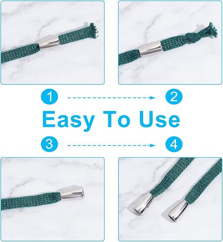 GORGECRAFT 40PCS Metal Bell Stopper Conical Bells Cord Rope Locks Fastener Ends Zipper Pull Ends Toggle Clip Cone Cord Lock for Lanyard Backpack Bag Clothing, Silver 4x7x13mm in Saudi Arabia