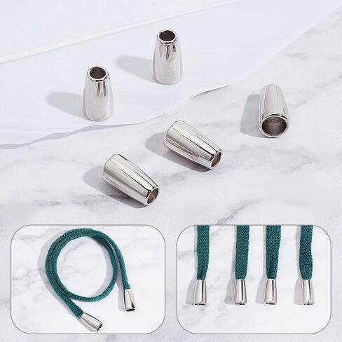GORGECRAFT 40PCS Metal Bell Stopper Conical Bells Cord Rope Locks Fastener Ends Zipper Pull Ends Toggle Clip Cone Cord Lock for Lanyard Backpack Bag Clothing, Silver 4x7x13mm in Saudi Arabia
