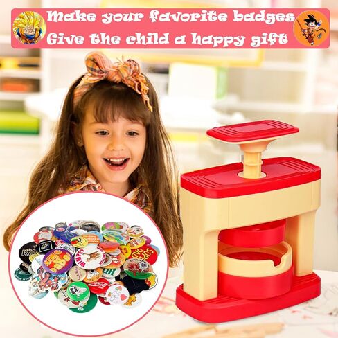 Button Maker Machine,55mm(2.16inch) DIY Button Press Machine with 48Pcs Button Maker Supplies,Cutter,Cutting Board and Sticker for Kids Pin Maker Christmas Birthday Gift in Saudi Arabia