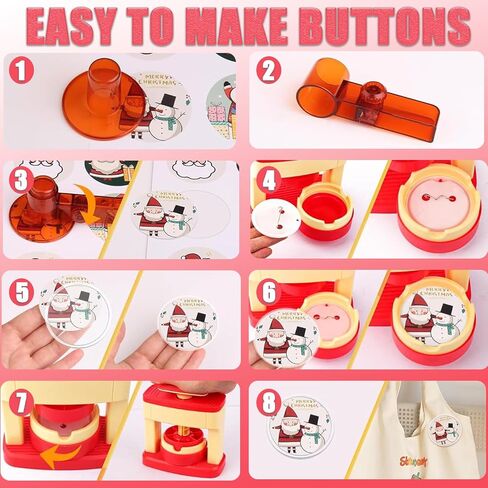Button Maker Machine,55mm(2.16inch) DIY Button Press Machine with 48Pcs Button Maker Supplies,Cutter,Cutting Board and Sticker for Kids Pin Maker Christmas Birthday Gift in Saudi Arabia