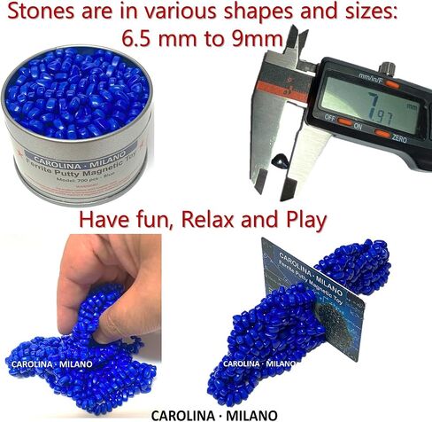 700 PCS Blue Crags Ferrite Putty for Adults Ferrite Stones, Satisfying Fun Fidget Office Desk Toy, Blue Color Beads with Separator Card, Storage Bag & a tin Box, 350gr in Saudi Arabia
