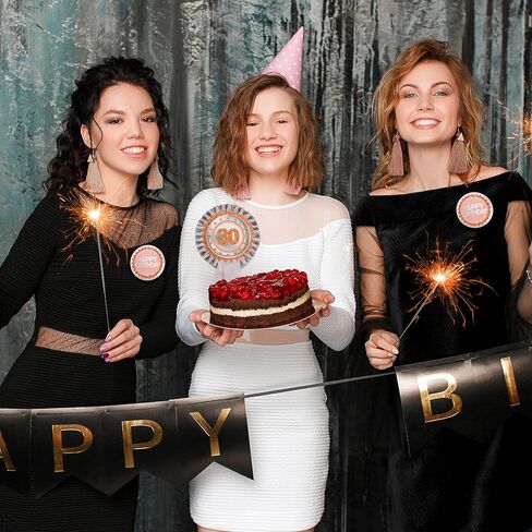 9 قطع من دبابيس زر عيد الميلاد الثلاثين من Cheerland باللون الفضي والذهبي الوردي اللامع لحفلات أعياد الميلاد وزر بروش للنساء من الذكرى السنوية 30 ومستلزمات تزيين حفلات أعياد الميلاد in Kuwait