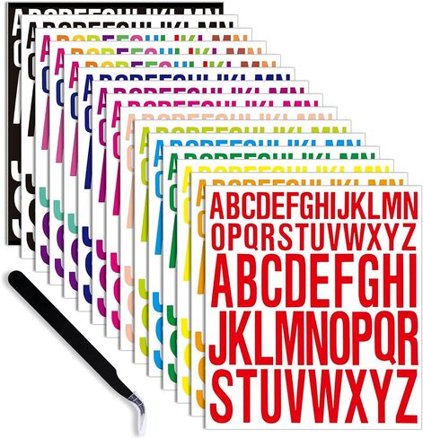 SEPGLITTER Letter Stickers, 15 Sheets Colorful Capital Alphabet Stickers Self Adhesive Vinyl Letters Sticker for DIY Craft Labels Scrapbooking Poster Classroom Decoration (Colorful, 1 Inch, 2 Inch) in Kuwait