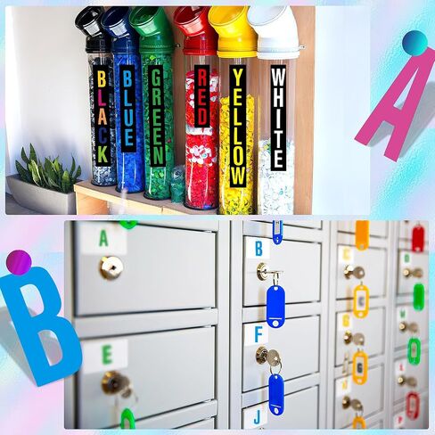 SEPGLITTER Letter Stickers, 15 Sheets Colorful Capital Alphabet Stickers Self Adhesive Vinyl Letters Sticker for DIY Craft Labels Scrapbooking Poster Classroom Decoration (Colorful, 1 Inch, 2 Inch) in Kuwait